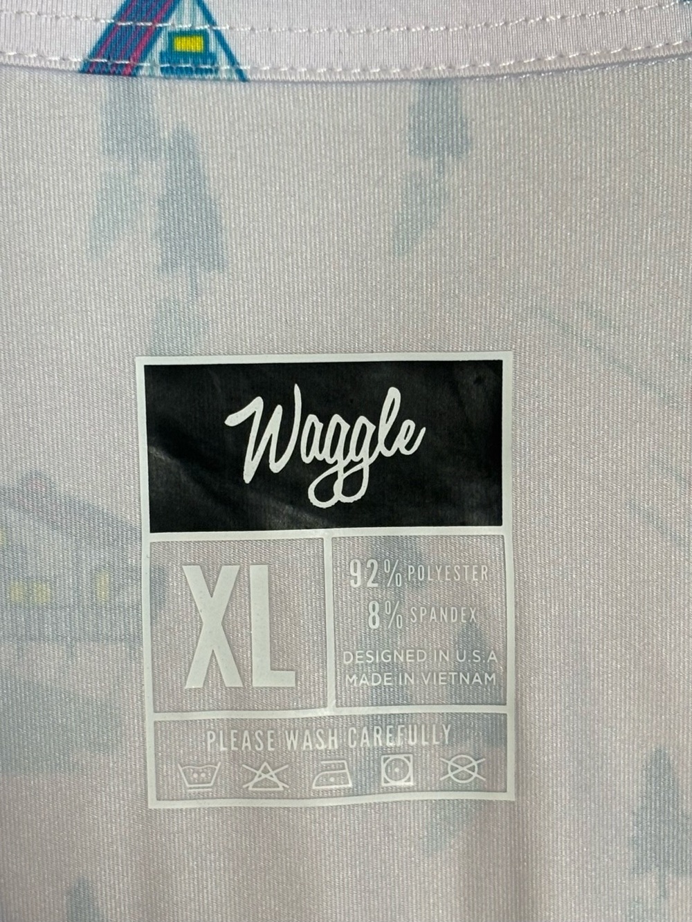Waggle Golf Downhill Print Short Sleeve Classic Golf Polo Shirt-White-Men XL - Picture 6 of 7